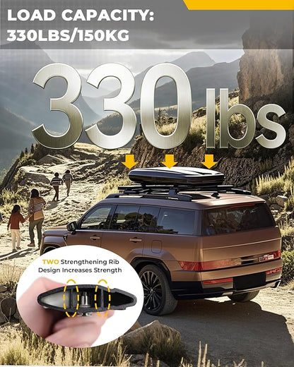 330LBS Lockable Cross Bars Roof Rack Fit for Hyundai Santa Fe 2024-2026 Aluminum Crossbars Cargo Bar Luggage Baggage Carrier Rooftop Accessories, for Storage Bag Kayak Snowboard Canoe Bike