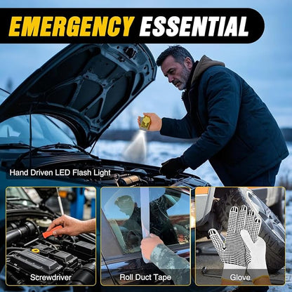Nilight Car Emergency Kit with Jumper Cable, First Aid Kit Safety Assistance Tools for Travel Camping Outdoor Cars Truck SUV RV, Roadside Essentials with Flash Light