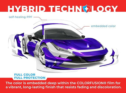 ColorFusion PPF by VViViD, Gloss Flip Purple Blast Dry Apply PPF Vinyl Car Wrap Roll 20ft x 5ft