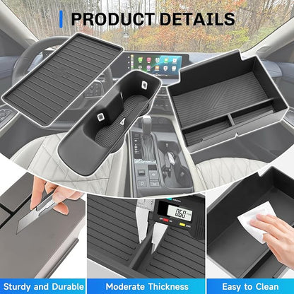 SXCY 3PCS for 2026 Nissan Sentra Console Organizer+Cupholder Insert+Wireless Charging Mat for 2026 Nissan Sentra Accessories Center Console Tray 2026 Sentra Armrest Console Organizer Tray