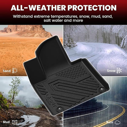LASFIT Floor Mats & Backrest Mats & Cargo Mat for Kia Sorento Gas 2026 2025 2024 2023 2022 2021 (Not Fit for Hybrid/PHEV) All Weather TPE Custom Fit Floor Liners Full Set Car Mats Accessories, Black