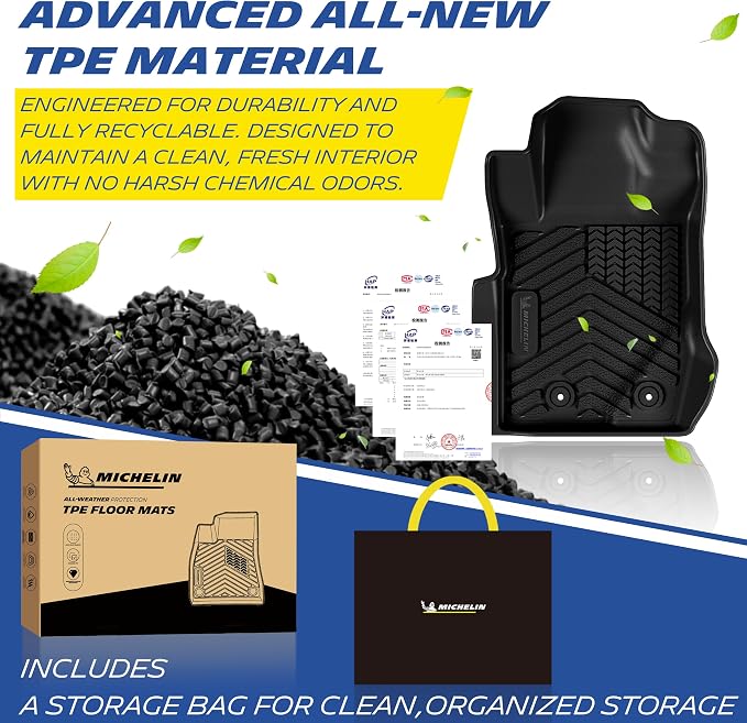 Michelin Vehicle Mats, All-Weather TPE Custom Fit Liner for 2021-2026 Ford Bronco 4-Door(11 Piece), Premier