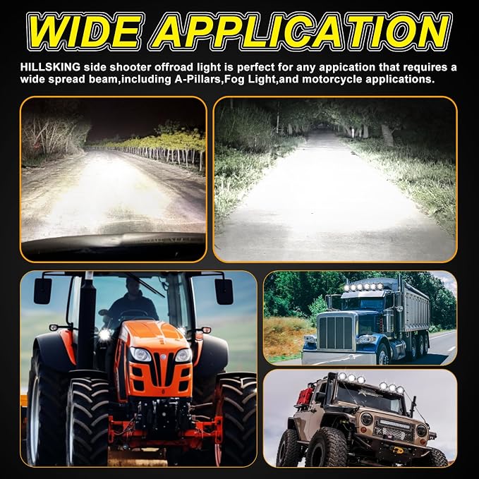7 Inch Off Road Lights, 5100LM 12-24V LED Driving Light Pods for Tractor, Jeep,SUV,ATV & Truck Bumper pod Lights,2 Pack/Red