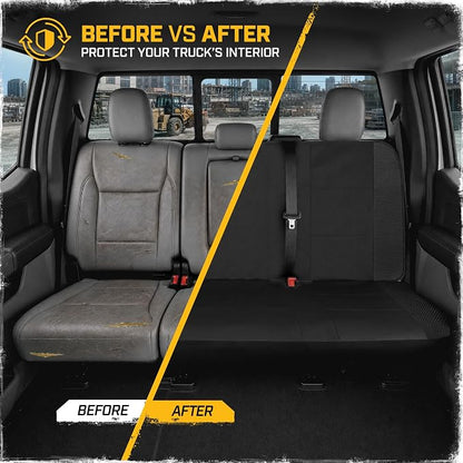 CAT MeshFlex Seat Covers Full Set for Full-Size Pickup Trucks Only - Black | Front Bucket Seat Covers & 60/40 Split Rear Bench Protector – Interior Accessories For F-150, Silverado, Ram, Sierra & Tundra
