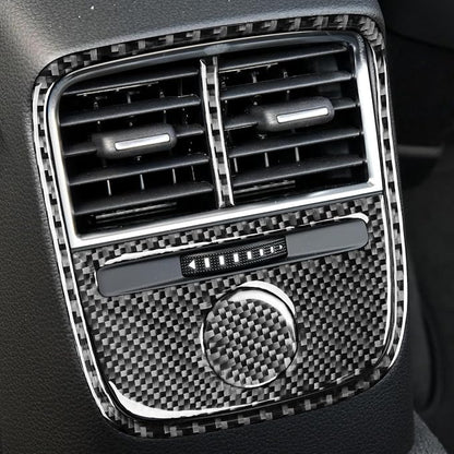 Real Premium Carbon Fiber Sticker Compatible with Audi A3 S3 RS3 8V 2013 2014 2015 2016 2017 2018 2019 Car Rear Center Console air Conditioning Vents Decor kit Auto Interior Accessories 4pcs Black