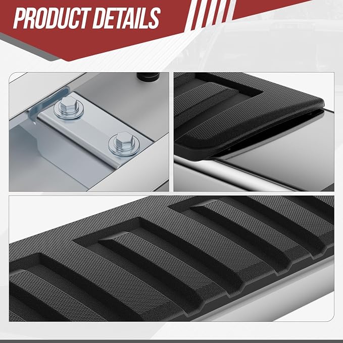 6.75 inch Side Step Bar Running Boards Compatible with 2007-2019 Chevy Silverado 1500 2500 3500 HD Compatible with GMC Sierra 07-19 2 Door Standard Cab Stainless Steel Chrome