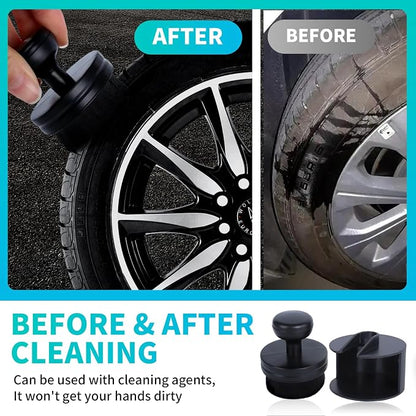 IPELY Tire Shine Brush, Tire Dressing Brush with Storage Base, High Density Bristles Tire Shine Applicator Brush for Auto Detailing