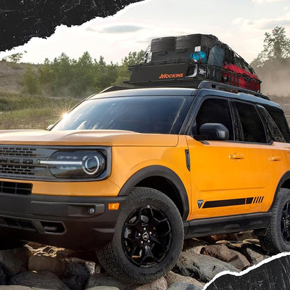 Mockins XL Extendable Roof Rack Cargo Carrier for Top of Vehicle Storage | 84"x39"x6" 250 Lbs Capacity Weatherproof Steel Roof Basket | Heavy Duty Car & SUV Rooftop Cargo Carrier Set w/ Straps & Net