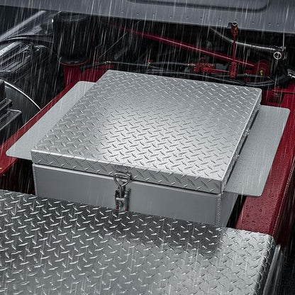 VEVOR Truck Bed Tool Box, Heavy Duty Aluminum Tool Box with Diamond Plate, Storage Toolbox Chest Organizer Supports up to 220 lbs, Ideal for Pickup, Truck Bed, RV, Trailer, 30.3 x 24 x 9 in, Silver