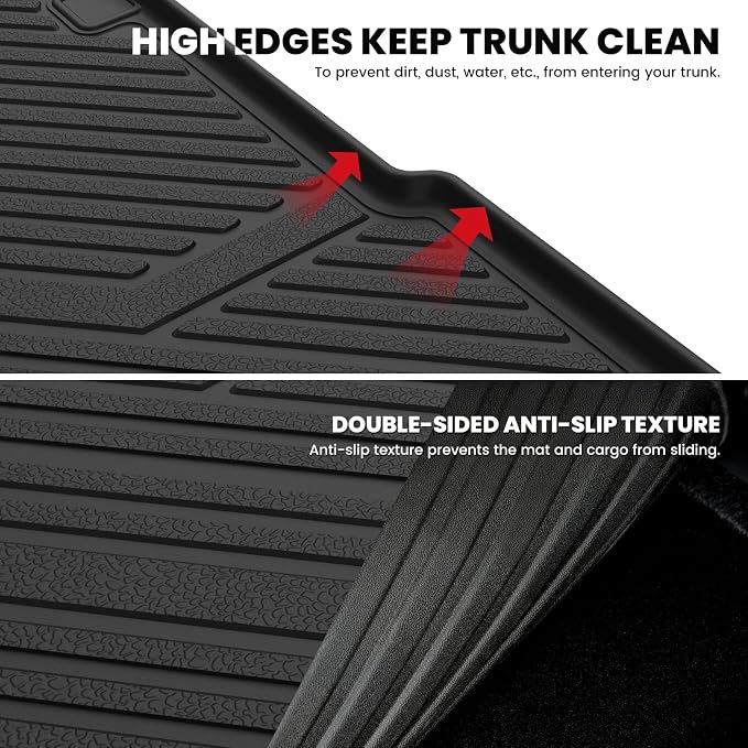 LASFIT Cargo Mat for Audi Q5/SQ5 2018-2025(Include Q5/SQ5 Sportback), Custom Fit All-Weather TPE Trunk Mat for Audi Accessories, Waterproof, Easy to Clean, Black