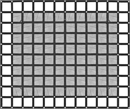 Heavy Duty 81" x 96" Truck Bed Cargo Net with Adjustable Cam Buckles & S-Hooks & Cross Strap,6.75' x 8' Cargo Net with 1500LBS Capacity for Pickup Truck Bed Trailer SUV Jeeps