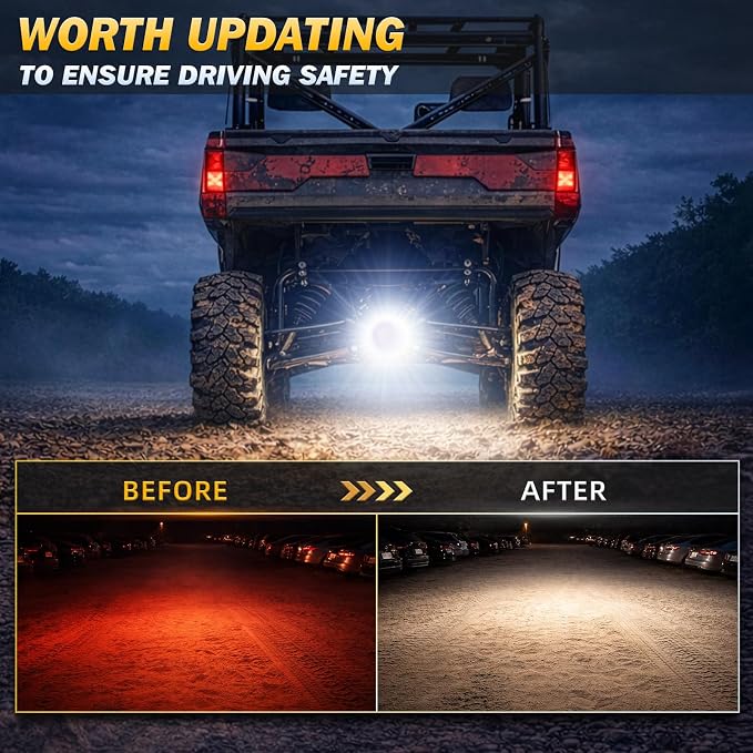 Zmoon 4.5'' 84W Round LED Offroad Flood Lights, Waterproof 12V/24V Round LED Light Bar for Truck Tractor ATV UTV SUV Motorcycle Off Road Fog Driving Lights 2Pack