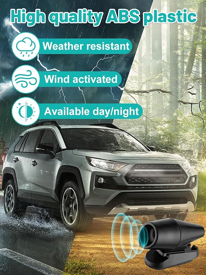 8PCS Wind & Ultrasonic Deer Safe Whistles for Vehicles - Deer Horn with Self-Adhesive Tape, Automotive Safety Kits for Car Avoid Collisions
