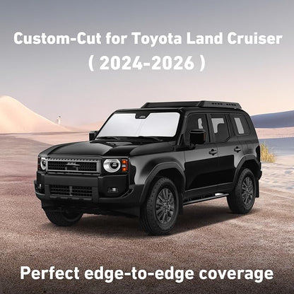 EcoNour Windshield Sunshade Compatible for Toyota Land Cruiser 2024-2025 2026, Sun Visor for Front Windshield & Window Sun Shade Cover, UV Heat Blocker & Protector, Car Accessories