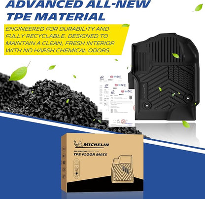 Michelin Vehicle Mats, All-Weather TPE Custom Fit Liner for 2017-2026 Ford F250/F350/F450 Super Duty Crew Cab Bucket Seat Carpet Floor, Premier