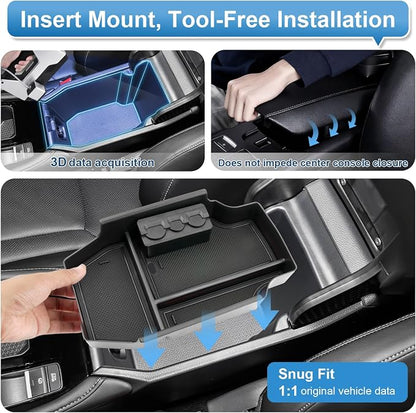 2023-2025 2026 Accord Hybrid Center Console Organizer for Honda Accord (LX/SE/EX/EX-L/Sport/Sport-L/Touring), Durable ABS Plastic Console Tray Insert 2026 Accord Accessories w/Coin Holder