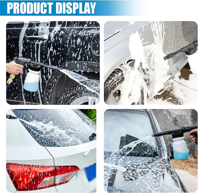 ZIMISI Car Wash Foam Gun, Foam Cannon for Hose, Professional Car Foam Sprayer with 6 Levels Foam Concentration, Spray Gun Cleaner, Connects to Any Garden Hose (Black)