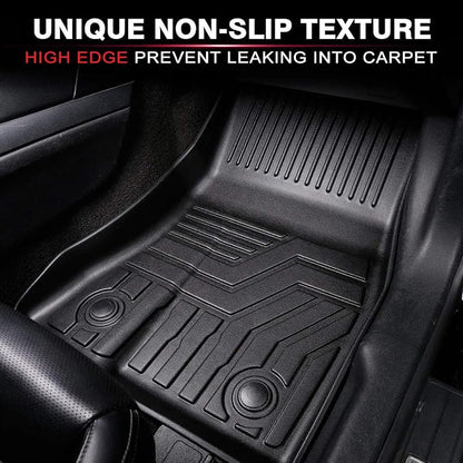 KUST 3D Floor Mats for Ford Mustang 2015-2025 2026 (NOT for Mach-E), All Weather TPE Rubber Car Mats for Mustang Accessories 2 Row Floor Rear Odorless Non-Slip High Edges
