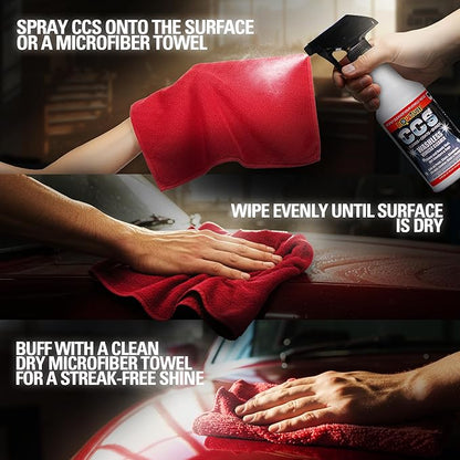 CCS Multi Surface Cleaner - Bug Remover for Motorcycles, Cars, Trucks, RVs, Boats - Polymer Chain Clear Coat Ceramic Alternative - Top Coat Shine and Protection Technology (CCS Pro Pack)