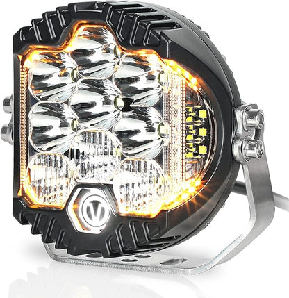 5 Inch 50W LED Driving Light, 5000LM Offroad Light IP67 Waterproof Round Work Light Spot Flood Combo for Wrangler, ATV, SUV, UTV, Trucks, Pickup, 4x4, F150 - Pack of 1