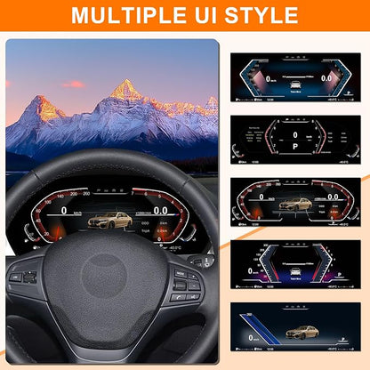 Digital Cluster for BMW F30 F36 2013-2020，12.3 inch Linux System Original Modern Car Odometer Information Head up Display Electronic Gauge Speedometer Instrument Dashboard Screen