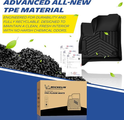Michelin Vehicle Mats, All-Weather TPE Custom Fit Liner for 2024-2026 Chevy Traverse/2024-2026 GMC Acadia/2025-2026 Buick Enclave 7 Seats(9 Piece), Not Fit 2024 Traverse Limited, Premier