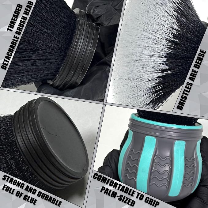 Ultra Soft Detailing Brush, Handle XL Brush - Ultra Soft Bristles, Multi-Color Handles, Removable Brush Heads, with Storage Rack, Covers Large Area Inside or Outside Vehicles(Green)