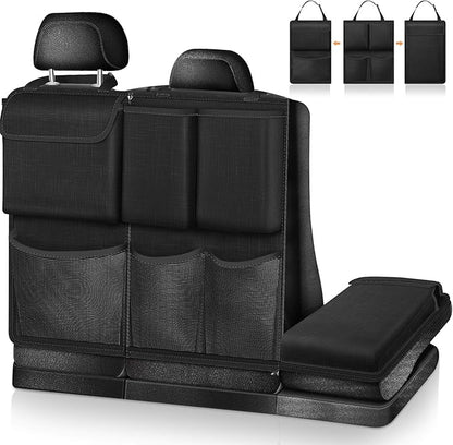 FINPAC Car Trunk Organizer and Storage, Detachable Seat Back Hanging Organizers Storage with Zippers, Large Capacity Car Accessories Interior for Jeeps, SUVs, Vans (Black)