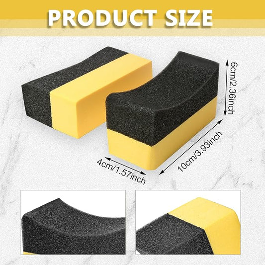 12 PCS Tire Shine Applicator Pad, Tire Dressing Applicator Sponge, Foam Applicator Pad Tire Sponge Color Polish Applicator Pad for Car Glass Porcelain