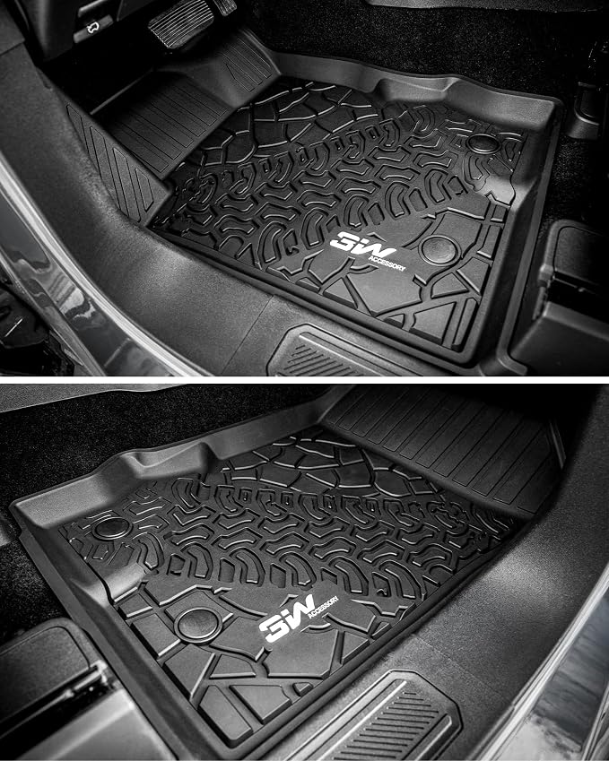 3W Ford Bronco Floor Mats & Cargo Liner & Back Seat Cover Custom Fit for 2021-2025 2026 Bronco 4 Door All Weather Custom Fit Ford Bronco Accessories (Not for Sport & Rubberized Floor)