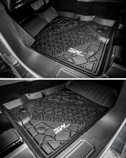 3W Ford Bronco Floor Mats & Cargo Liner & Back Seat Cover Custom Fit for 2021-2025 2026 Bronco 4 Door All Weather Custom Fit Ford Bronco Accessories (Not for Sport & Rubberized Floor)