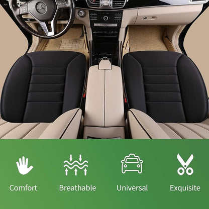 Lofty Aim Premium Car Seat Cushion, Driver Cushion with Comfort Memory Foam & Non-Slip Rubber Bottom, Car Seat Pad Works with 95% of Vehicles and Office Chair or Home (Black)