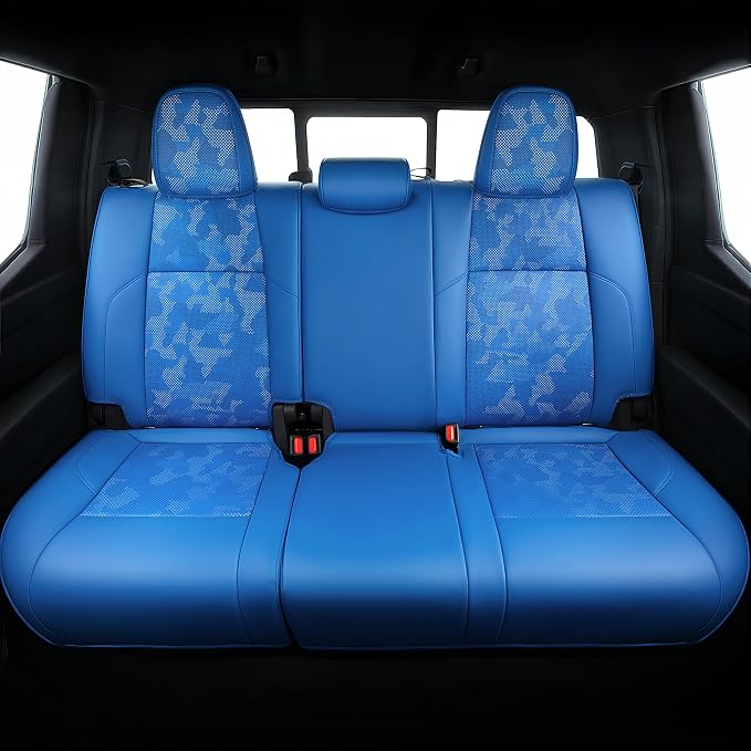 Carlimeki Leather Seat Covers Custom Fit for Tacoma Gen 4th (2024-2026) Double Cab, for SR, SR5, TRD PreRunner, TRD Sport, TRD Off-Road, Limited, Trailhunter - Armrest Covers Included - Fully Covered