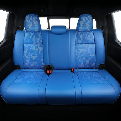 Carlimeki Leather Seat Covers Custom Fit for Tacoma Gen 4th (2024-2026) Double Cab, for SR, SR5, TRD PreRunner, TRD Sport, TRD Off-Road, Limited, Trailhunter - Armrest Covers Included - Fully Covered