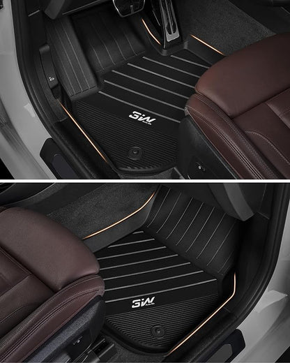 3W Floor Mats Compatible with Kia Sorento 6/7 Seats 2021-2026(Not Fit for Hybrid & PHEV), TPE All Weather Protection Floor Mats Custom Fit 3 Rows Car Floor Liners Set Car Mats Acessoires, Black