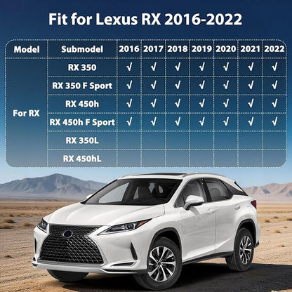Floor Mats & Cargo Liner for 2016-2022 Lexus RX 350 | RX 450h (NOT for RXL), Custom Fit Floor Liners All Weather Protection TPE Car Mats Accessories Waterproof Anti-Slip