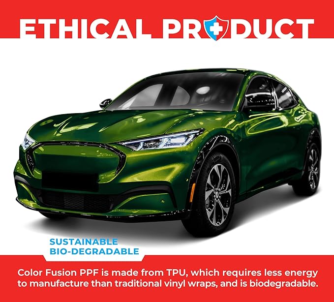 ColorFusion PPF by VViViD, Gloss Urban Green Dry Apply PPF Vinyl Car Wrap Roll 1ft x 5ft