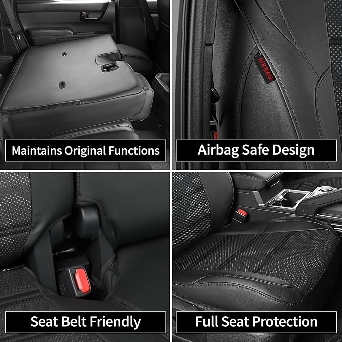 EKR Tacoma Leather Car Seat Covers Custom Fit for Toyota Tacoma 2012 2013 2014 2015 (Regular Seats) - Truck Seat Covers Full Set,Faux Leather(Black/Gray Camo A122)