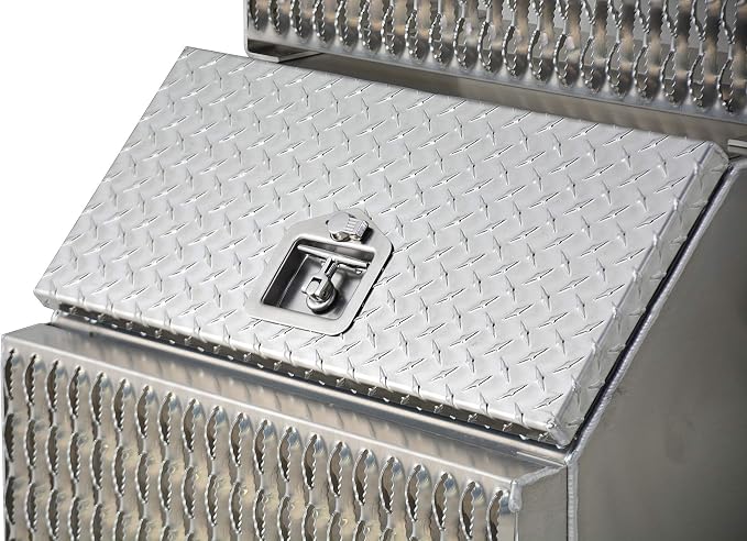 TBOZZ Heavy Duty Aluminum 24inch Semi Truck Side Storage Saddle Step Box / 24" L x 25" W x 28" H
