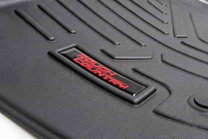 Rough Country All Weather Front Floor Mats for Chevy Silverado & GMC Sierra 1500/2500HD/3500HD (2007-2013) - Non-Slip Waterproof Flexible Floor Armor