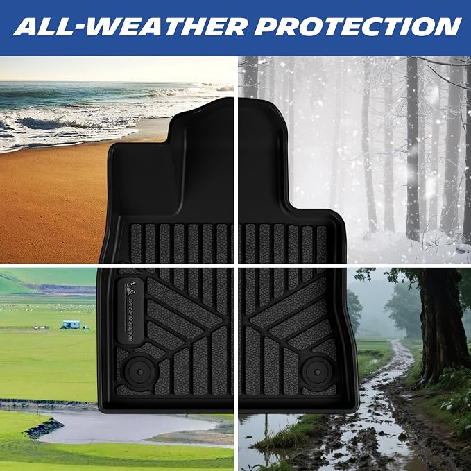Michelin Vehicle Mats, All-Weather TPE Custom Fit Liner for 2020-2021 Ford Explorer 6-Seat XLT/Limited/ST/Platinum/Limited Hybrid, 2nd Row Captain Seats, Premier