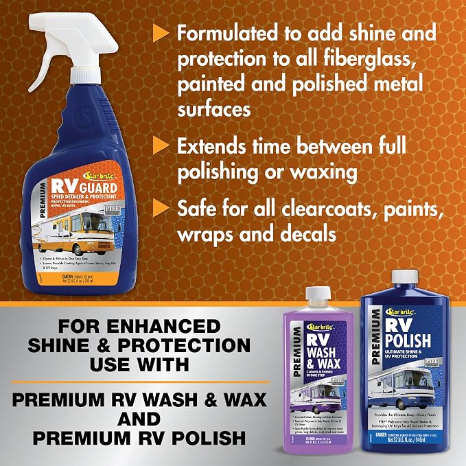 STAR BRITE Premium RV Guard Detailer & Protectant Spray – Cleans, Shines & Protects with Protective Polymers - 32 OZ (071032)