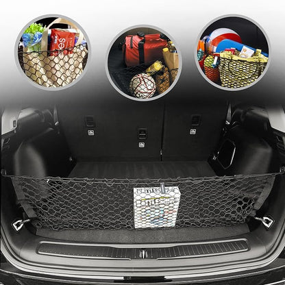 Envelope Style Elastic Trunk Mesh Cargo Net for Jeep Grand Cherokee 5 Seats 2022-2026 - Premium Trunk Organizer and Storage - Luggage Net for SUV - Best Car Organizer for Jeep Grand Cherokee