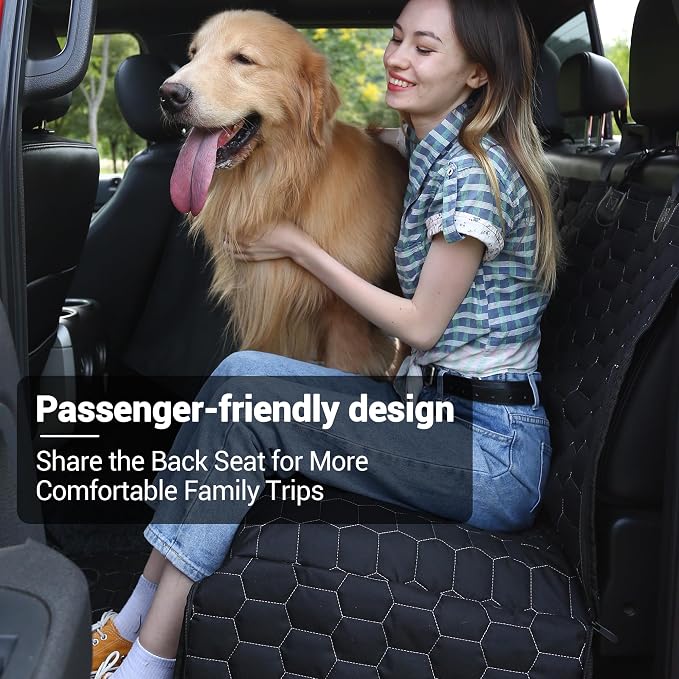 Meginc Dog Car Seat Cover for Trucks, Dog Seat Cover for Back Seat Protector F150 Ram 1500, Waterproof Dog Hammock for Truck with Mesh Window Heavy Duty Seat Cover for F-Series/GMC Sierra/Silverado