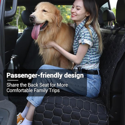 Meginc Dog Car Seat Cover for Trucks, Dog Seat Cover for Back Seat Protector F150 Ram 1500, Waterproof Dog Hammock for Truck with Mesh Window Heavy Duty Seat Cover for F-Series/GMC Sierra/Silverado