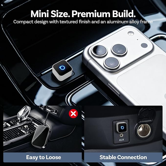 OTTOCAST Mini Cube Wireless CarPlay Adapter & Android Auto Adapter, Mini Slim 2-in-1 Adapter for Cars with Factory Wired CarPlay/Android Auto, 5GHz WiFi, Bluetooth 5.0, 5s Auto Reconnect