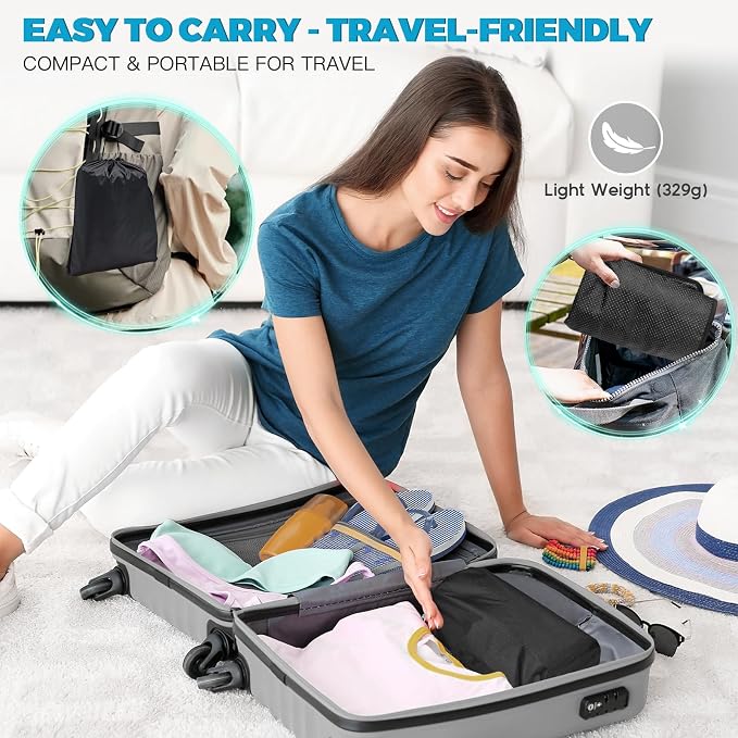 Inflatable Travel Seat Cushion, Airplane Seat Cushion for Long Flights & Car Rides, Portable Air Pad with Built-in Pump, Ergonomic Tailbone Buttocks Pain Relief for Office Chair, Wheelchair, Stadium