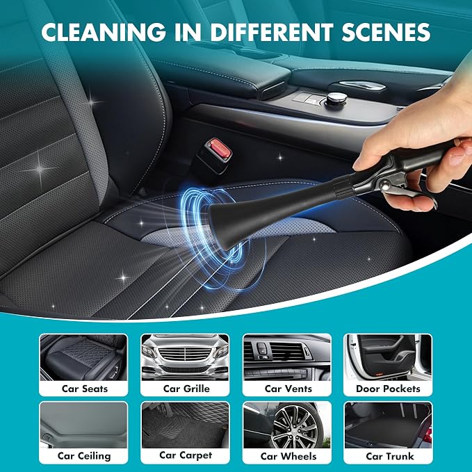 Air Blow Gun for Car Detailing – High Pressure Air Duster for Auto Interior Cleaning – Blows Dust, Dirt & Debris from Vents, Seats & Dashboard – Works with Air Compressor – Ergonomic Grip
