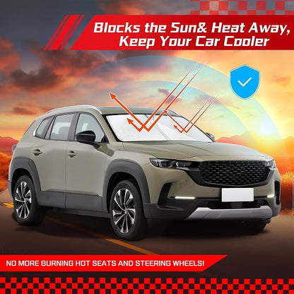 ARISMOTOR Windshield Sun Shade for Mazda CX-50 2023-2025 2026, Custom Fit Foldable Front Window Sunshade Sun Visor Protector, Block UV Rays Keep Your Car Cooler