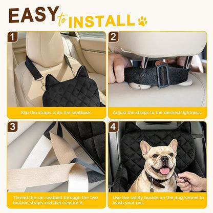 Dog Booster Car Seats for S/M Dogs Up to 35lbs,Pet Car Seat/Travel Bed with Washable&Removable Cover,Storage Pockets,Dog Safety Belt and Elevated Cushion Fits in Front/Back Seat